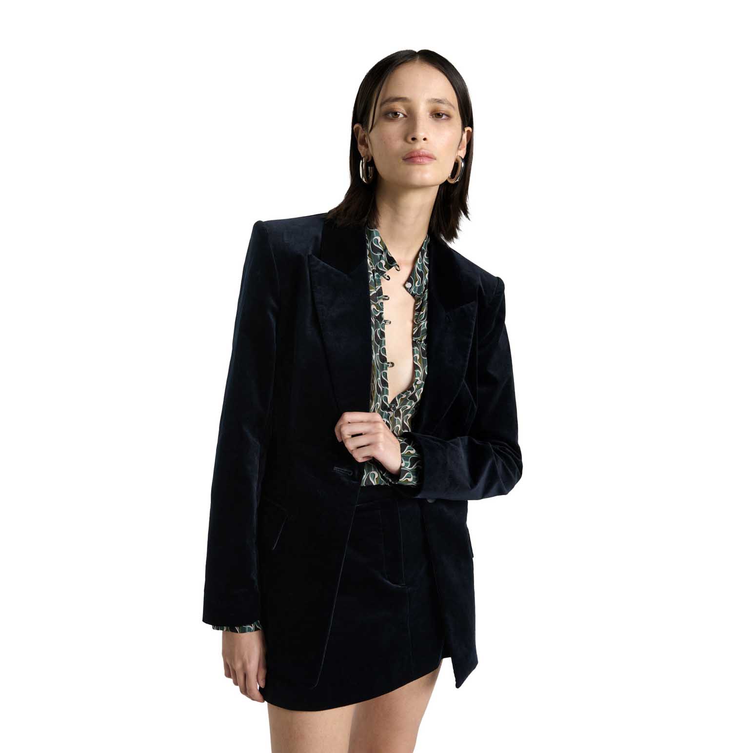 Cue Stretch Velvet Hourglass Blazer
